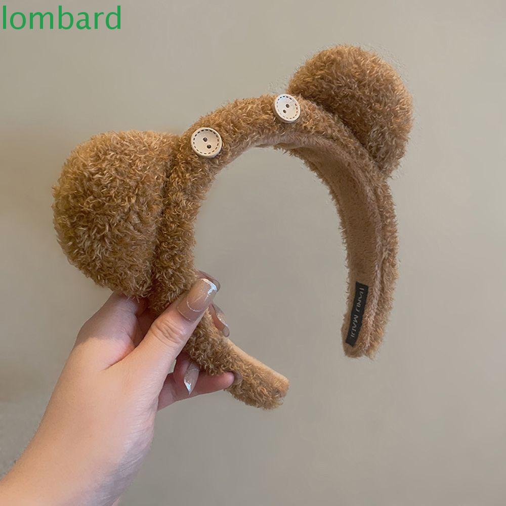 Băng Đô Cài Tóc Hình Tai Gấu Hoạt Hình Bằng Lông Nhung Xinh Xắn Cho Nữ