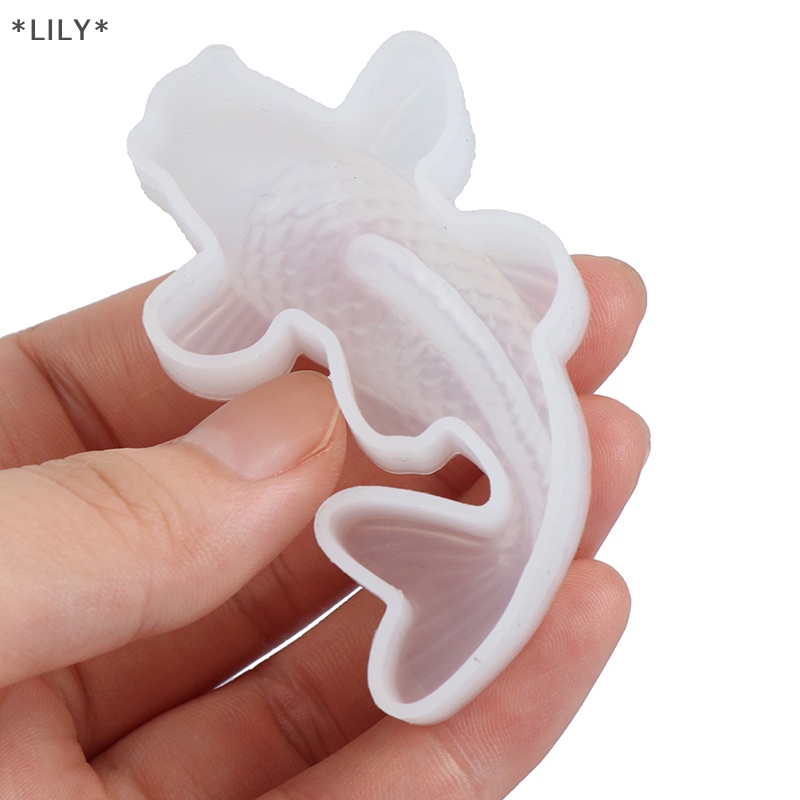 LILY 3D Lucky Koi Fish Silicone Khuôn DIY Nhựa Đúc Nghệ Thuật Làm Đồ Trang Sức Thủ Công Epoxy uuu