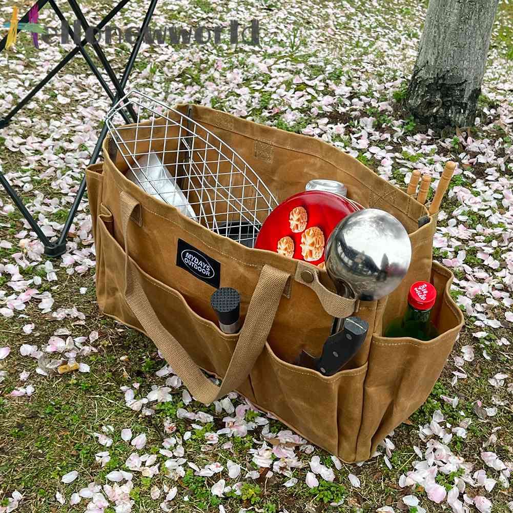 Hộp Đựng Đồ Cắm Trại Nhiều Ngăn Bằng Vải Canvas Chống Nước Có Thể Gấp Gọn