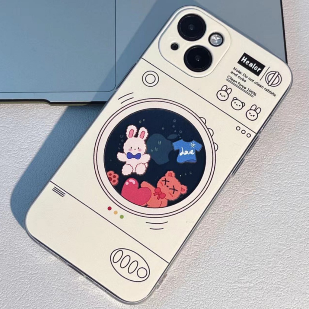 ✅Ốp Điện Thoại Dẻo Trong Suốt Họa Tiết Hoạt Hình Máy Giặt Độc Đáo Cho iPhone14plusmax 13 12 14Pro U2T7