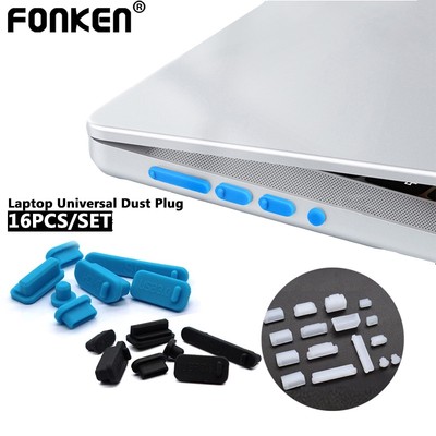 Bộ 16 Nút Bịt Chống Bụi Chống Nước Bằng Silicon Cho Laptop Và Máy Tính Ốp