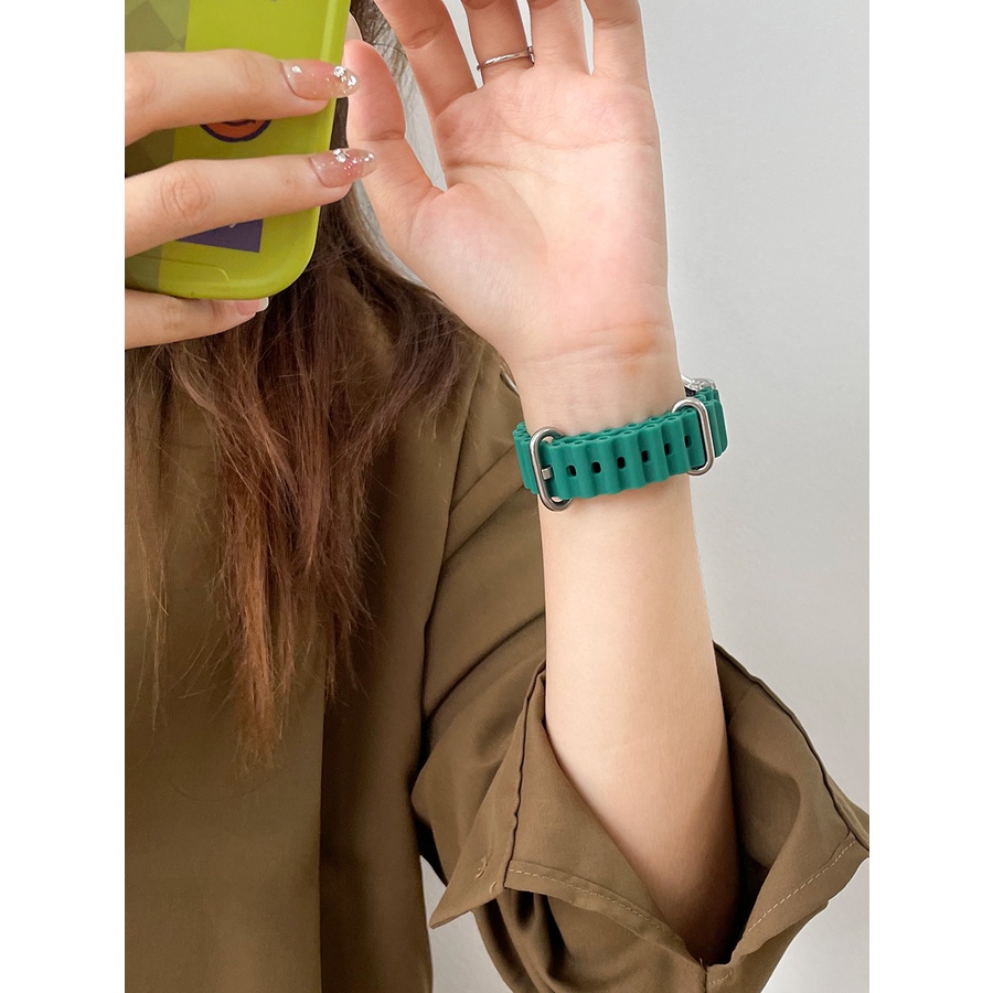 Dây Đeo Thay Thế Chất Liệu Silicon Màu Trơn Cho Xiaomi Mi band 8 7 6 5 4 3 Mi band 5 6 7 8