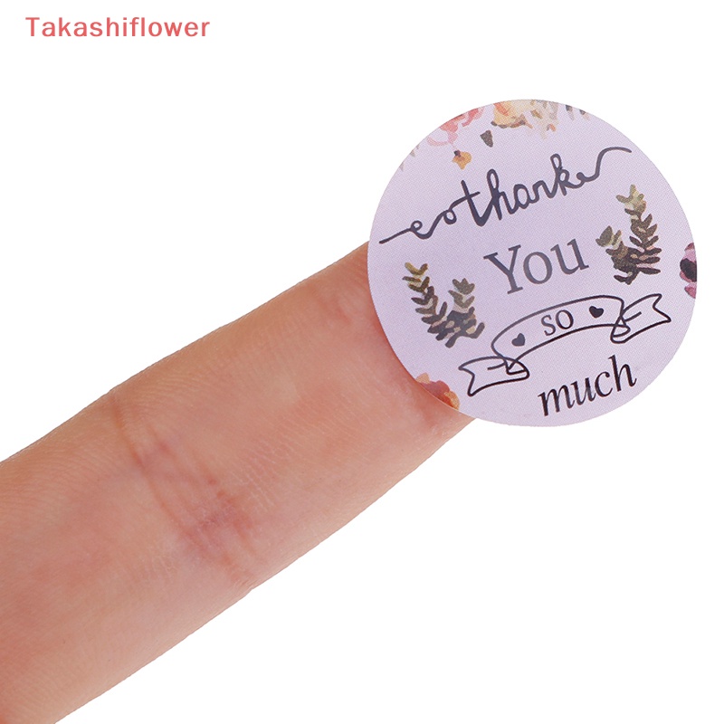 Cuộn 500 Miếng Dán Trang Trí Hình Tròn In Chữ Thank You Độc Đáo