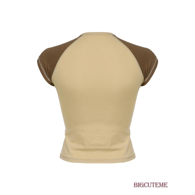 Áo Thun Tay Ngắn Cổ Tròn In Chữ Màu Sắc Thời Trang Dành Cho Nữ