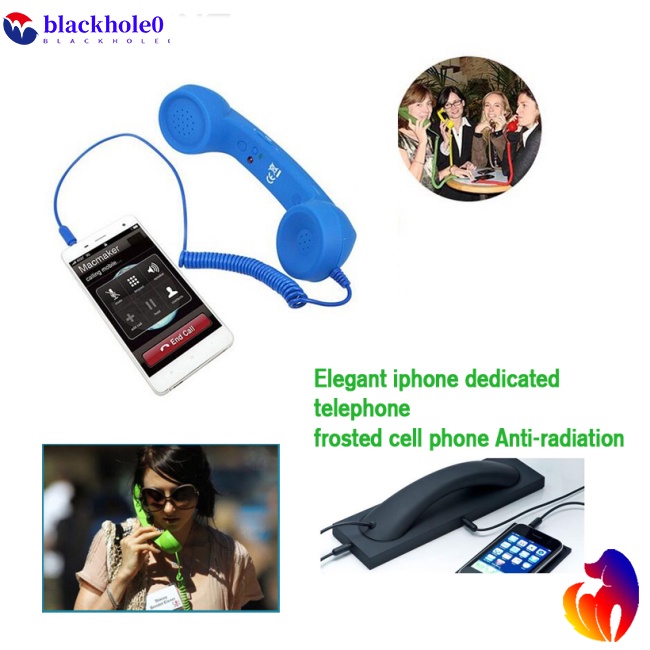 Tai Nghe Chống Bức Xạ Giắc 3.5mm Kiểu Dáng Cổ Điển Dùng Cho Điện Thoại