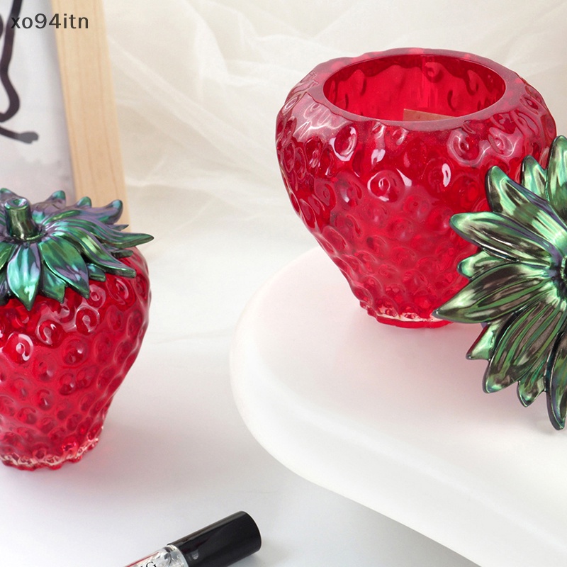 Khuôn Silicone Làm Hộp Đựng Trang Sức Trái Dâu Tây DIY