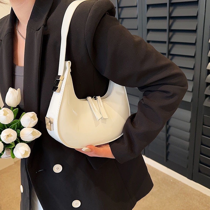 Túi Xách Đeo Vai Hình Bán Nguyệt Phong Cách Hàn Quốc Độc Đáo Thời Trang Cho Nữ