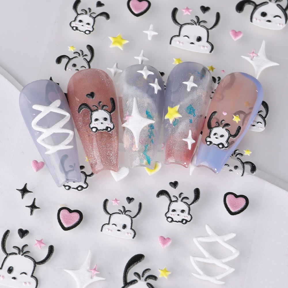 Miếng Dán Trang Trí Móng Tay Họa Tiết Hoạt Hình 5D Độc Đáo