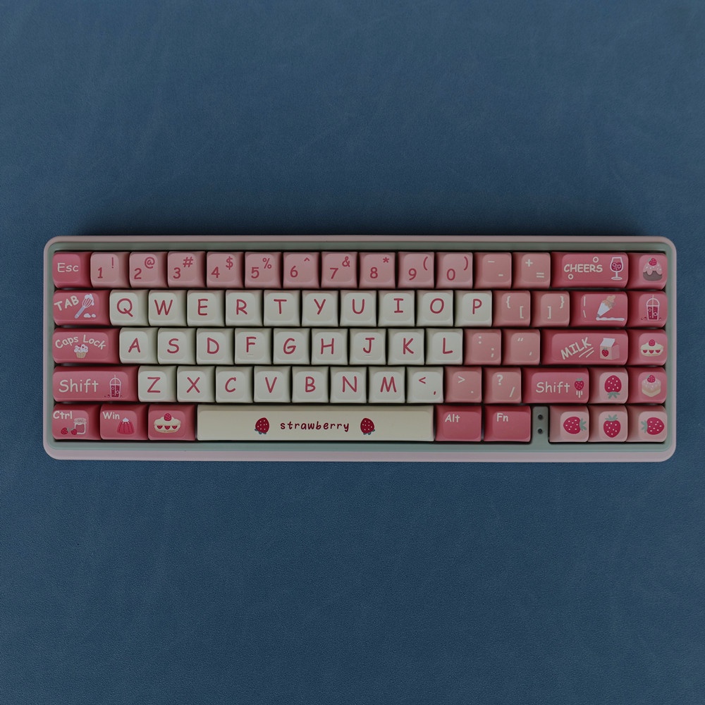 Kem Dâu Keycaps XDA Profile PBT Dye Sub Bàn Phím Cơ Keycap