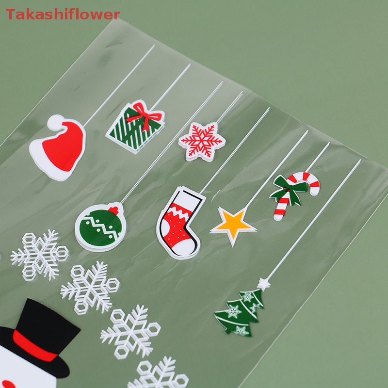 Set 50 Túi Nhựa Đựng Kẹo Thắt Dây Ruy Băng Trang Trí Giáng Sinh