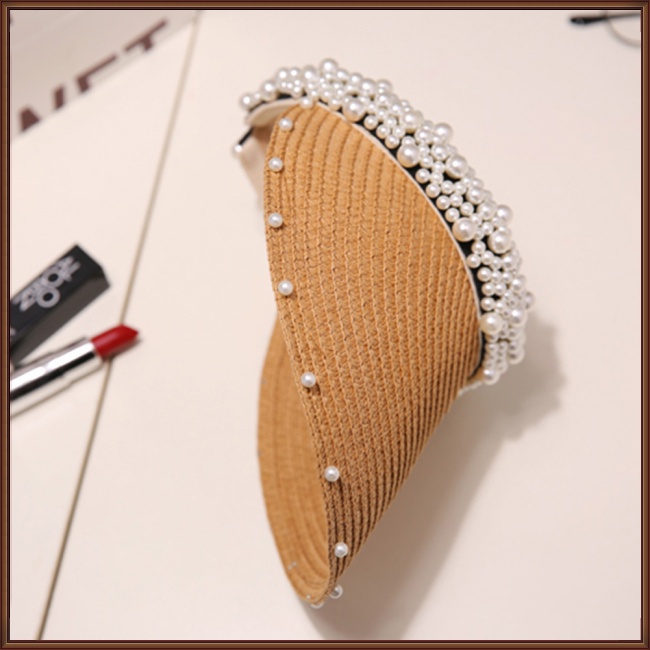 Mũ Chống Nắng Đính Ngọc Trai Thời Trang Đi Biển