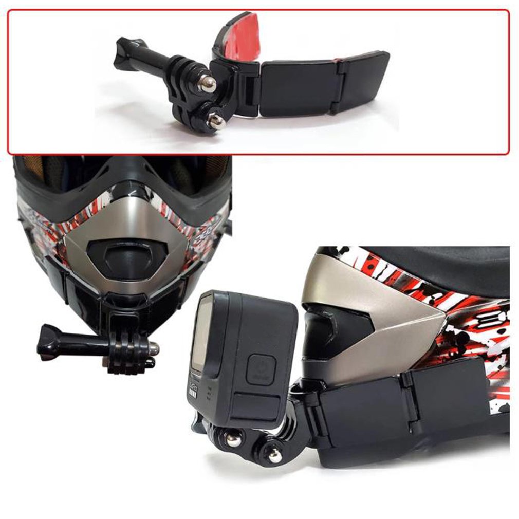 Hinged Chin Rack Motorcycle Integrated Hinge Helmet Camera Accessories Double-Sided Connection Glue Sticker [Q/4]