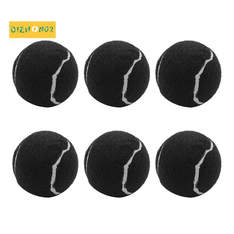 Bộ 6 Quả Bóng Tennis Đàn Hồi 66mm Chống Mòn Màu Đen Cho Người Mới Bắt Đầu