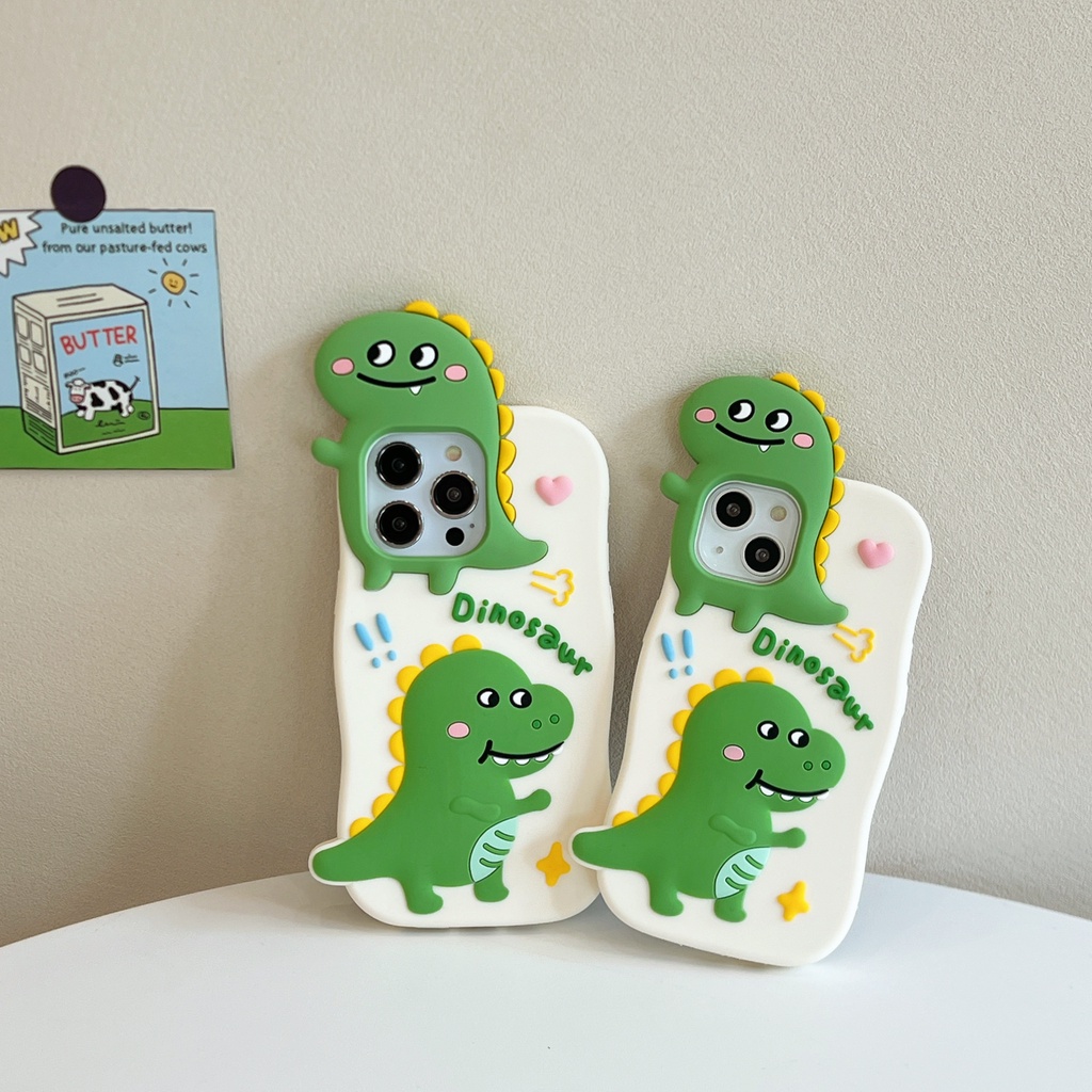 Ốp Điện Thoại Silicone Chống Sốc In Hình Khủng Long Cho Apple IPhone 14 13 12 11 Pro Max