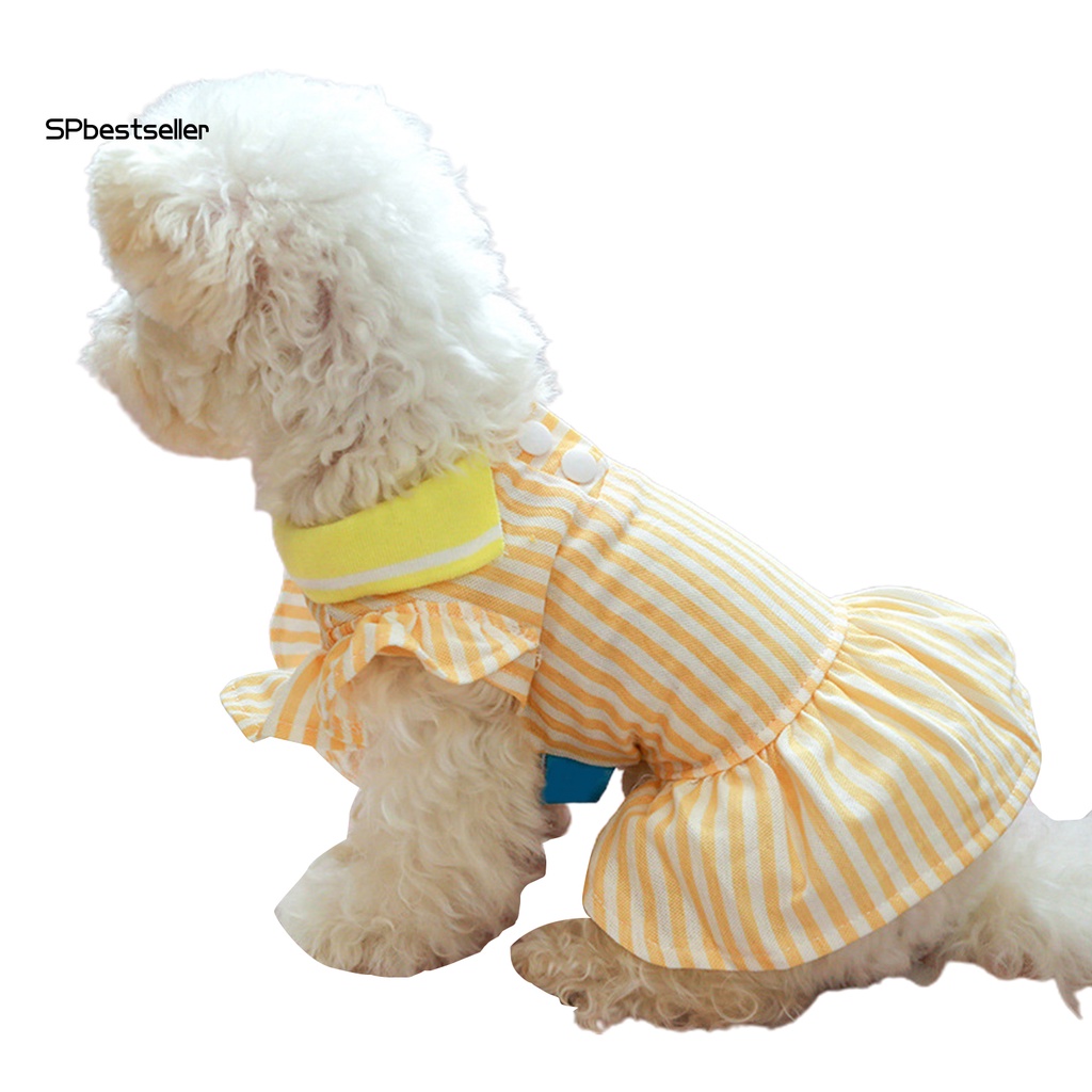 Đầm Công Chúa Họa Tiết Kẻ Sọc Thoáng Khí Thời Trang Mùa Đông Xinh Xắn Cho Thú Cưng