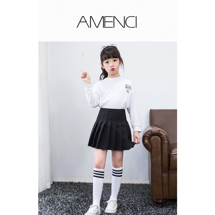 Chân Váy Ngắn Chữ a Xếp Ly Phong Cách Phương Tây Thời Trang Xuân Thu Dành Cho Bé Gái