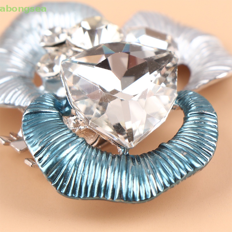 Abongsea Kẹp Cài Khóa Giày Cao Gót Hình Hoa Đính Đá Thanh Lịch Cho Nữ