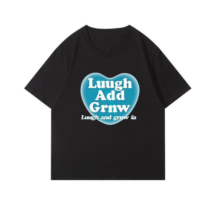 Áo Thun 100% Cotton Tay Ngắn Cổ Tròn In Họa Tiết Phong Cách Hàn Quốc Cho Nữ