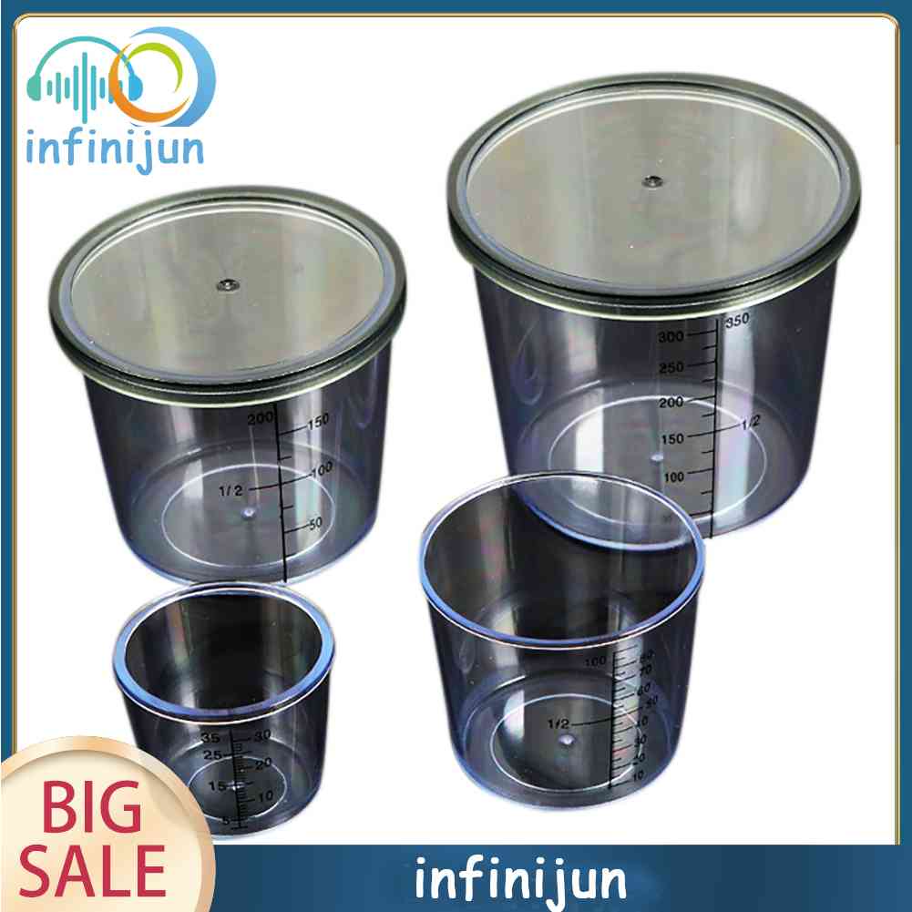 Set 4 Cốc Đo Lường Kèm Vỏ Đựng Mồi Câu Cá Tiện Dụng