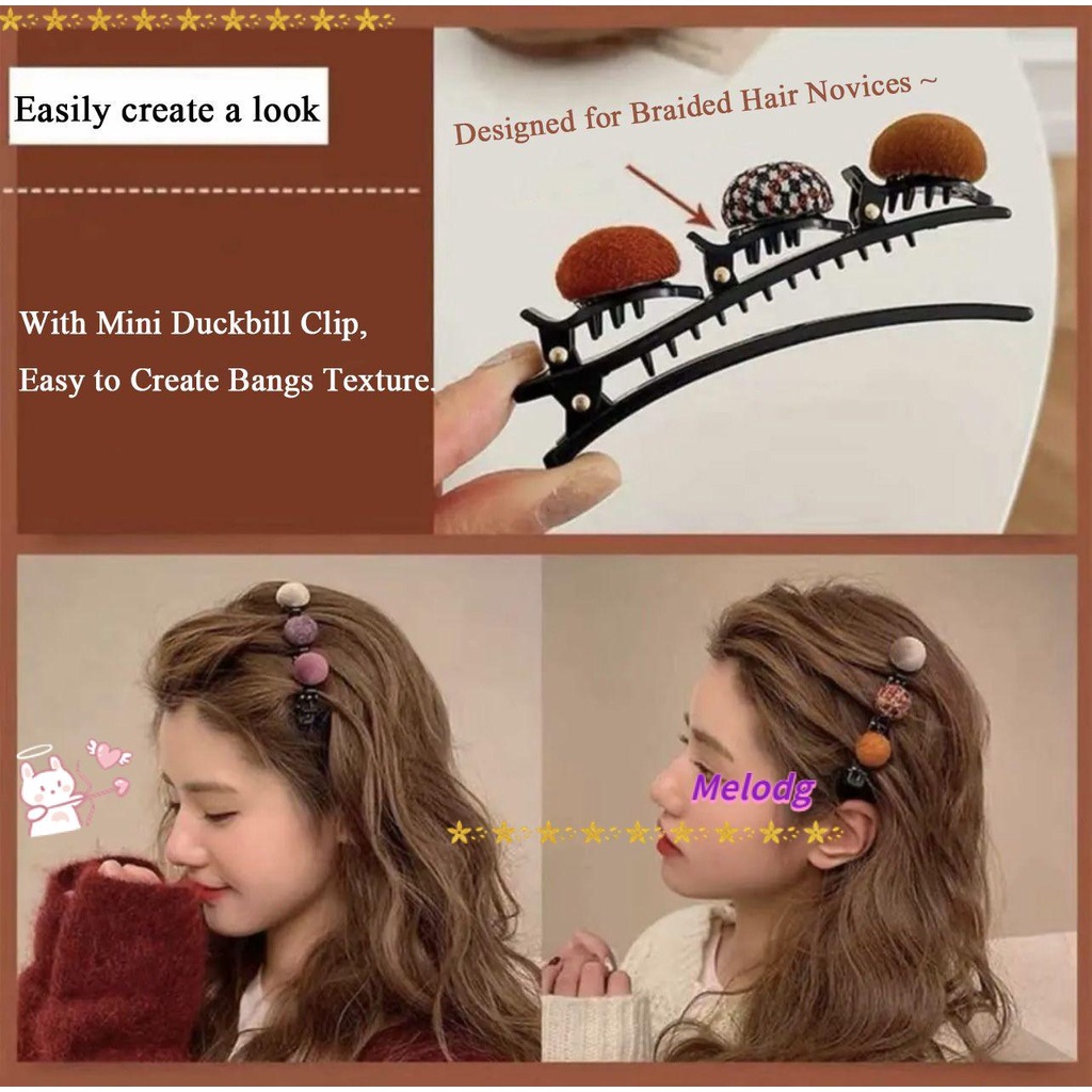 Kẹp Tóc Bện Đính Quả Bông Thời Trang Dành Cho Nữ