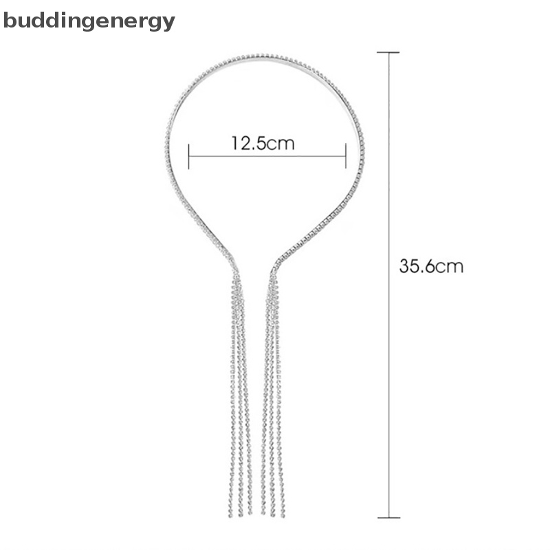 Băng Đô Cài Đầu Đính Đá Phối Tua Rua Dài Lấp Lánh Cho Nữ