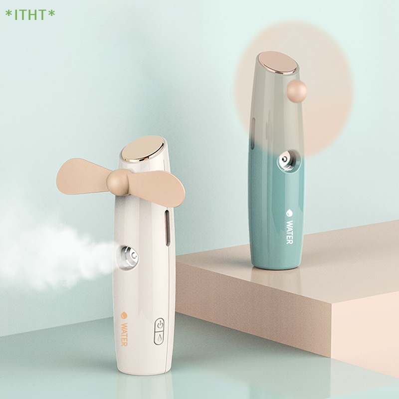 Quạt Phun Sương Mini Cầm Tay 2 Trong 1 Có Cổng Sạc USB Mới