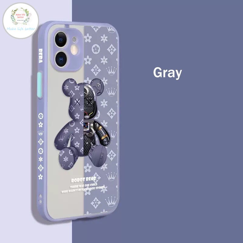 Ốp Điện Thoại Acrylic Hình Gấu Máy Ảnh Cho Iphone 11 12 13 14 Pro MAX 14 PLUS X XS MAX XR