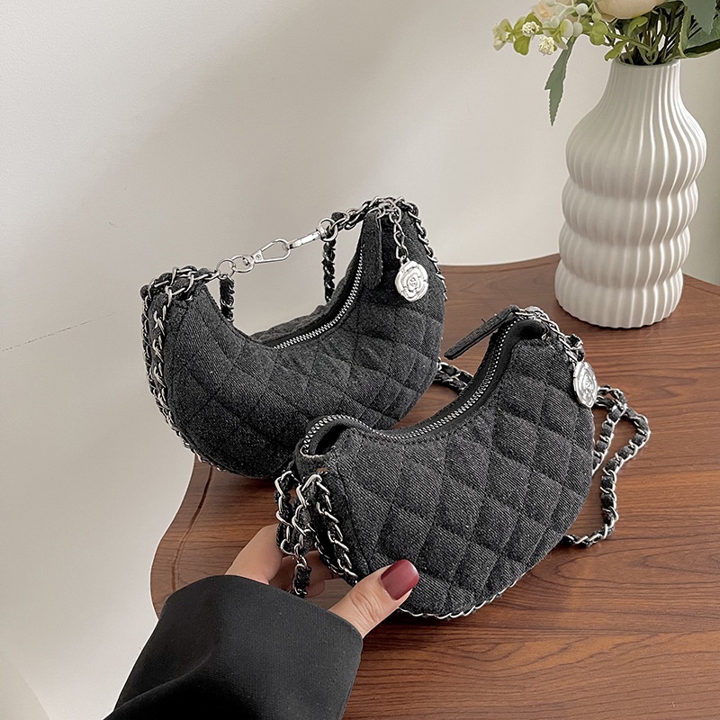 Túi Đeo Chéo Denim Quai Xích Thời Trang Mùa Hè 2023 Phong Cách Mới Cho Nữ