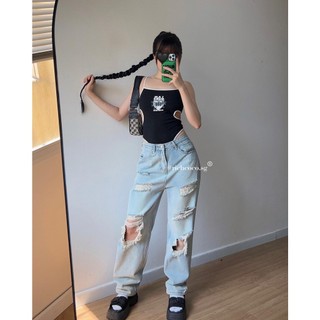 Bodysuits ĐEN viền trắng 2 dây hở lưng IAM
