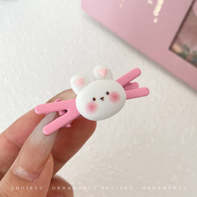 Kẹp Tóc Hình Thỏ Trắng Dễ Thương Phong Cách Hàn Quốc Cho Bé Gái
