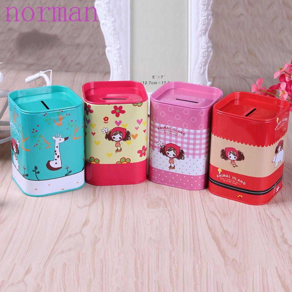 Norman Hộp Thiếc Đựng Tiền Tiết Kiệm Hình Động Vật Hươu Cao Cổ Đồ Chơi Đáng Yêu Bằng Thiếc Cho Bé