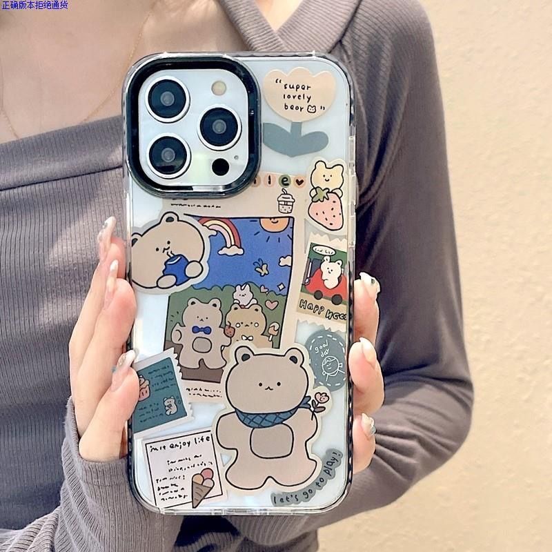 ✅Ốp Điện Thoại In Hình Gấu Hoạt Hình Đơn Giản Phong Cách Nhật Hàn Cho Iphone 1iPhone14promax 14In Apple C3N9