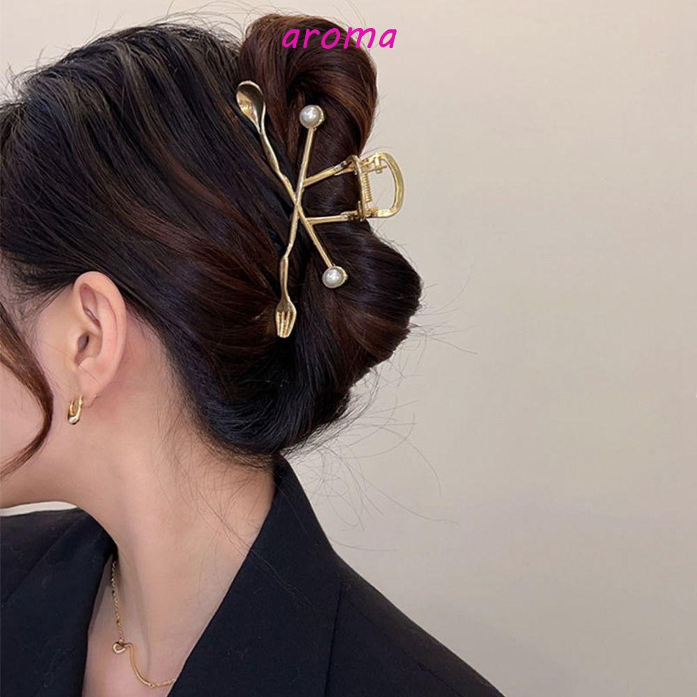 Kẹp Tóc Hình Chiếc Nĩa / Cá Mập Bằng Kim Loại Độc Đáo Thời Trang Cho Nữ