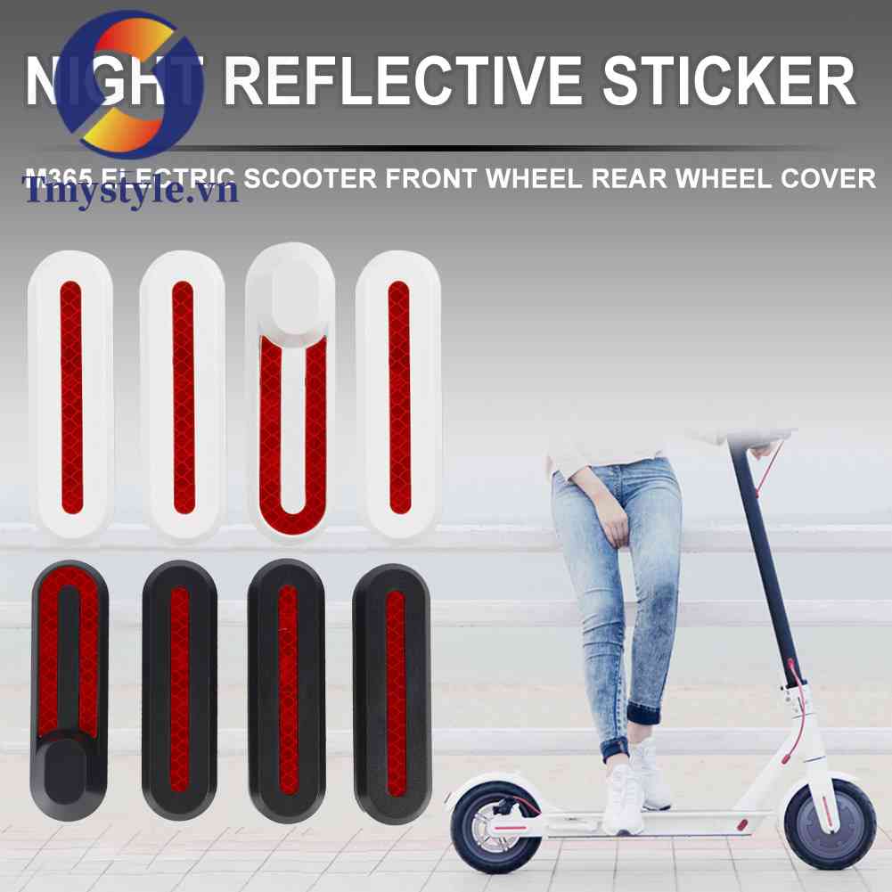 Bộ 4 Miếng Dán Phản Quang Bảo Vệ Bánh Xe Scooter Điện M365