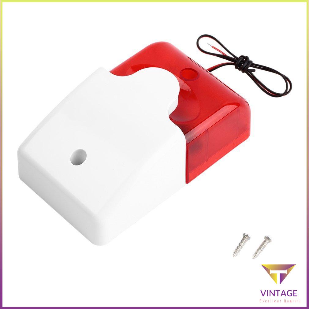 1 Bộ Mini Có Dây Nhấp Nháy Còi Hú Bền 12V Báo Động Âm Thanh Đèn Đỏ An Ninh Ngôi Nhà hệ Thống 108Db [T/9]