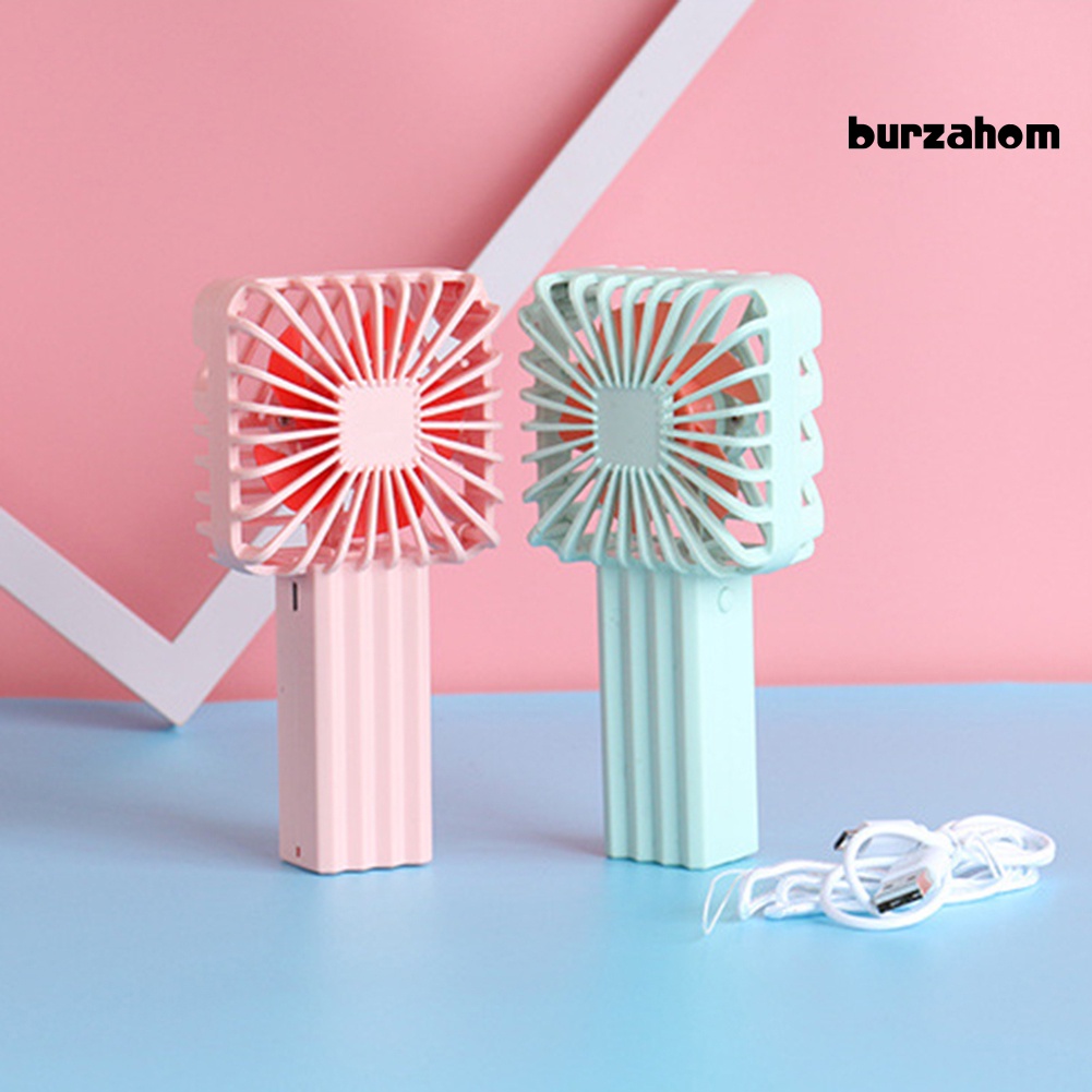 Quạt USB Cầm Tay Hình Vuông / Tròn Có Dây Đeo Tiện Dụng Cho Gia Đình / Văn Phòng