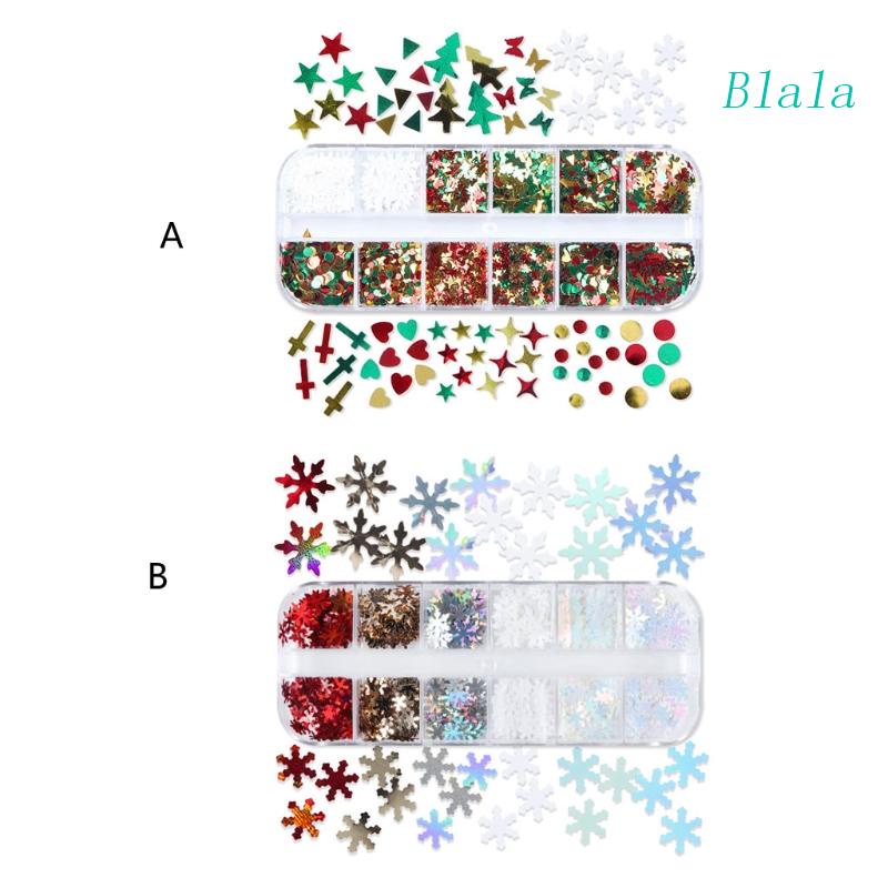 1 Set Phụ Kiện Kim Sa Lấp Lánh Trang Trí Móng Tay Chủ Đề Giáng Sinh Cho Người Lớn