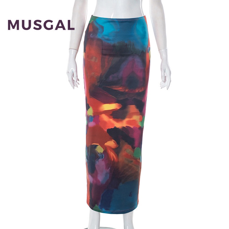 Chân Váy Lửng Lưng Cao Họa Tiết In Thời Trang Mùa Hè 2023 Cho Nữ