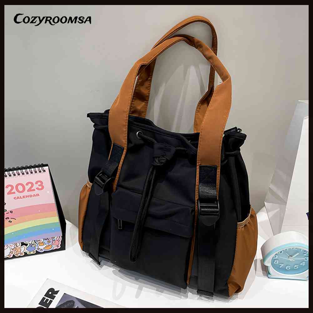 Túi Tote Đeo Chéo Cỡ Lớn Màu Sắc Tương Phản Đa Năng Thời Trang Cho Nữ