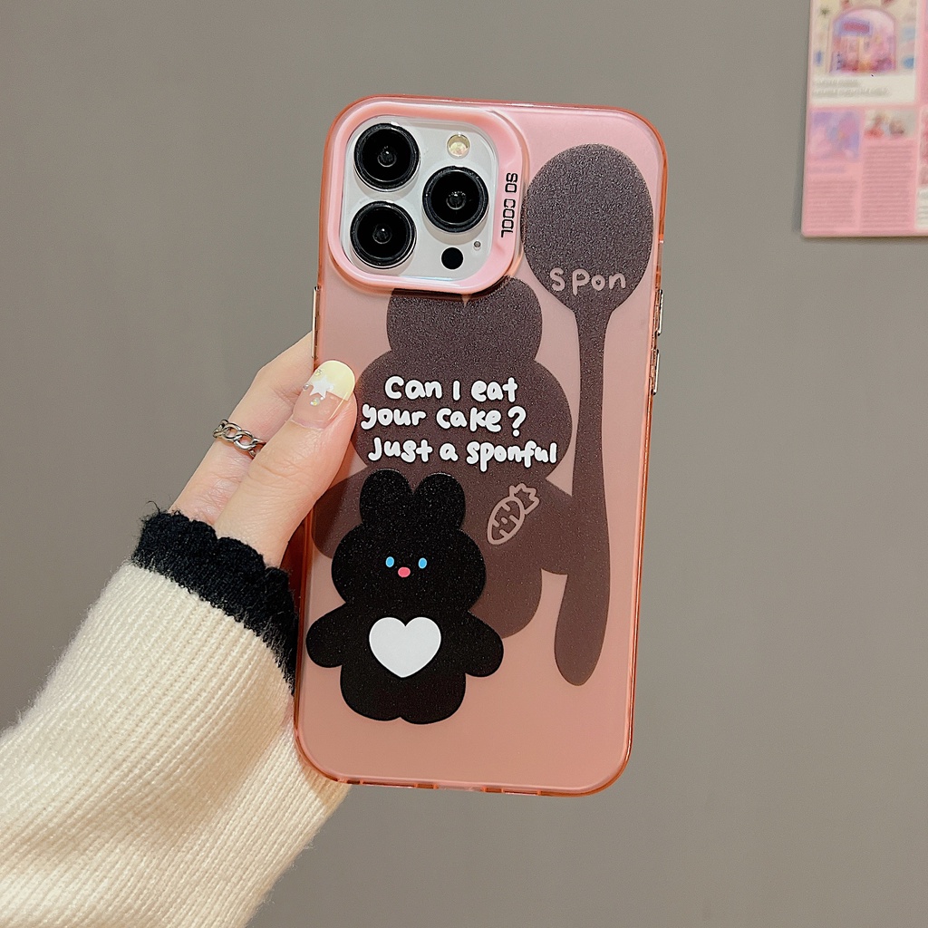 Ốp Điện Thoại TPU Mềm Trong Suốt Họa Tiết Thỏ Dễ Thương Cho iPhone 11 13 12 14 Pro Max