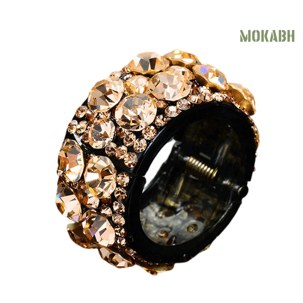 Kẹp Tóc Đuôi Ngựa Đính Đá Nhiều Màu Sắc Chống Trượt