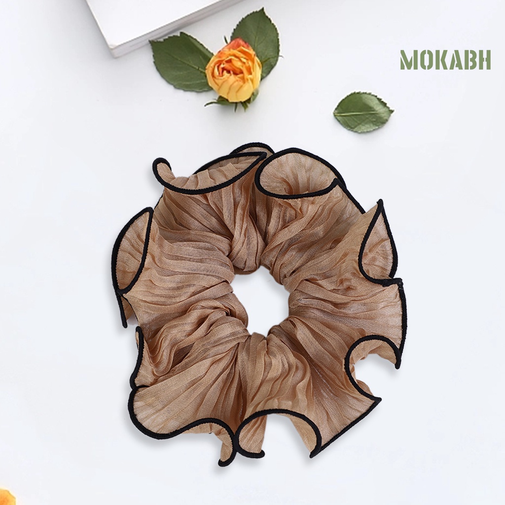 Dây Cột Tóc Co Giãn Xếp Ly Màu Sắc Tương Phản Ngọt Ngào Thời Trang Cho Nữ