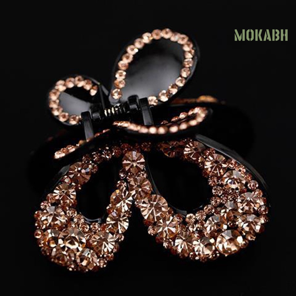 Kẹp Tóc Hình Bướm Bằng Nhựa Đính Đá Lấp Lánh Thời Trang Cho Nữ