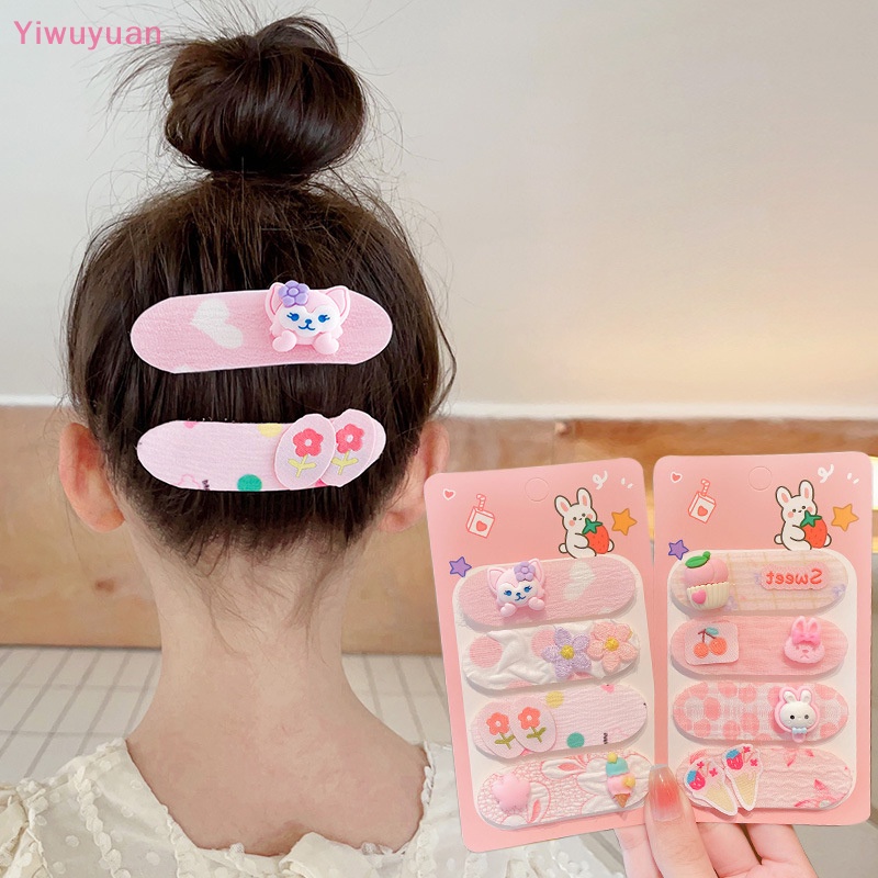 Bộ 4 Kẹp Tóc Hoạt Hình Xinh Xắn Cho Bé Gái