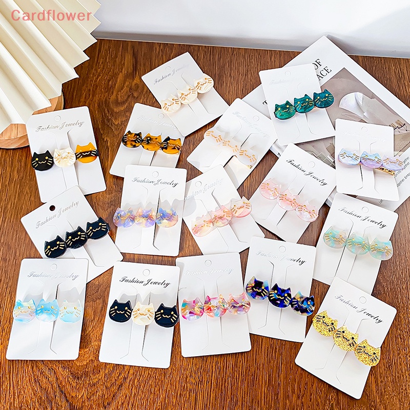 < Cardflower > Kẹp Tóc Mái Mặt Mèo Hoạt Hình Axit Acetic Dễ Thương Tạo Kiểu Tóc Cho Bé Gái