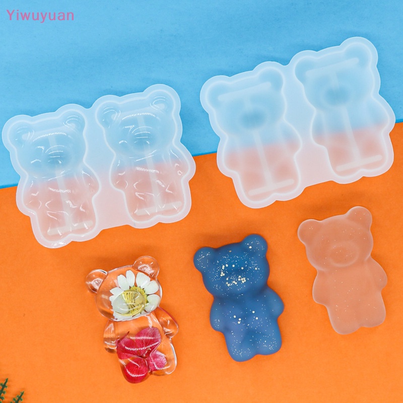 < Yiwuyuan > Khuôn Silicon Làm Mặt Dây Chuyền / Móc Khóa Bằng Pha Lê Hình Gấu Nhỏ Xinh Làm Trang Sức Mới