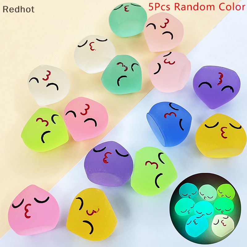 &lt; Redhot &gt; Bộ 5 Tượng Nhỏ Giọt Nước Màu Dạ Quang Dễ Thương Trang Trí Tiểu Cảnh / Nhà Búp Bê