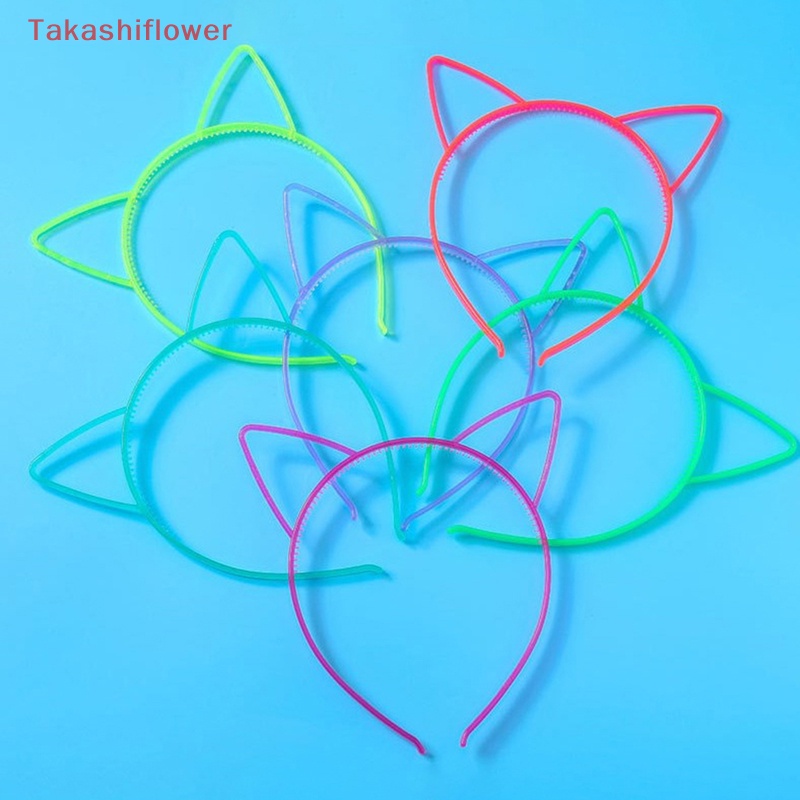 (Takashiflower) Băng Đô Tai Mèo Phát Sáng Trong Bóng Tối Phụ Kiện Tiệc Sinh Nhật Bé Gái
