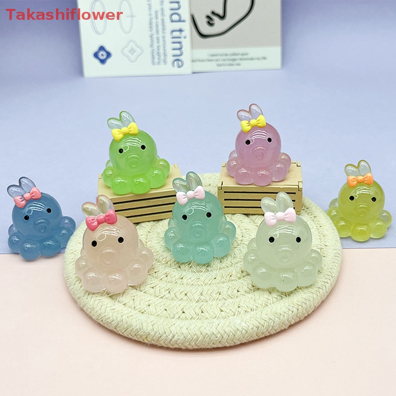 Set 2 Mô Hình Bạch Tuộc Mini Bằng Nhựa Phát Sáng Dùng Trang Trí Bảng Điều Khiển Xe Hơi