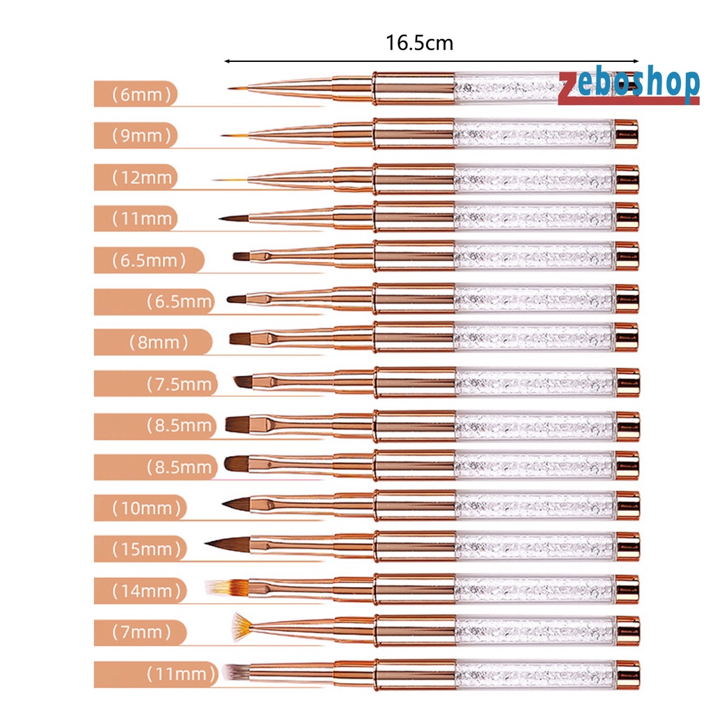 Zeboshop Bút Vẽ Móng Nghệ Thuật Bằng Polymerization Ngòi Mềm Linh Hoạt Không Bị Mất Màu Cho Salon